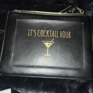 Black Fashion  Zipper Clutch Cocktail Hour wristlet
